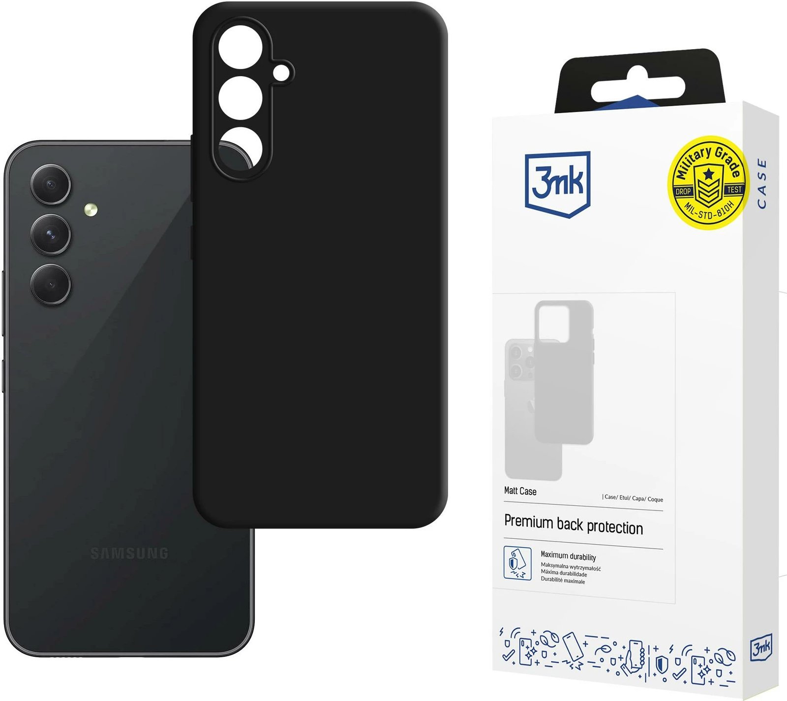 Mbështjellës 3mk Matt Case për Samsung Galaxy A54 5G, TPU, i zi