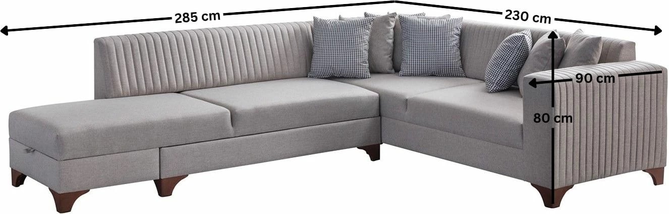 Kënd-sofë krevati Atelier del Sofa, West majtas, krem