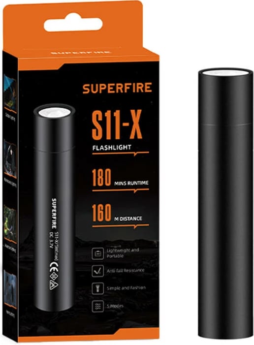 Elektrik dore Superfire S11-X, 1500 mAh, 1100 lumen, i zi