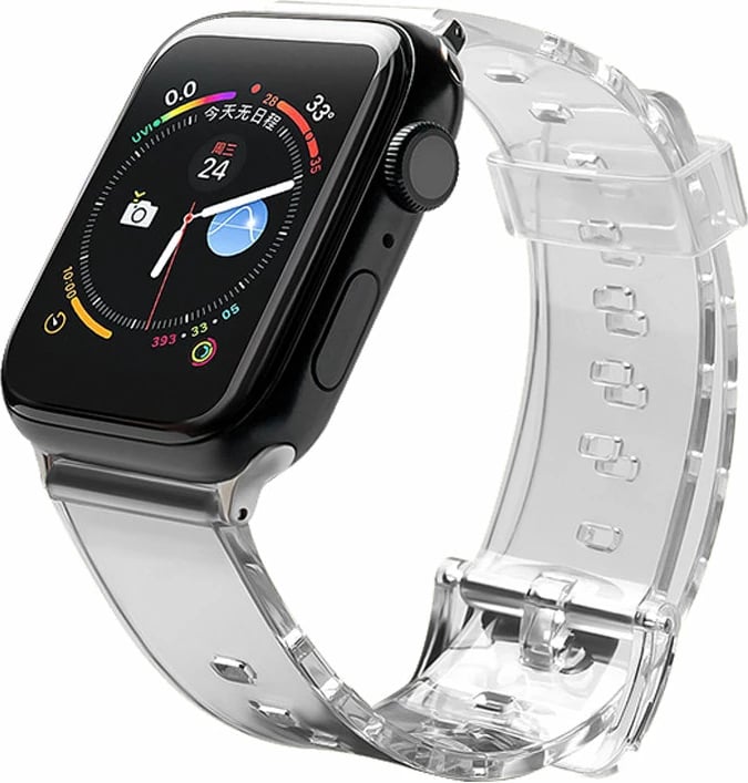 Rrip zëvendësues për Apple Watch Hurtel, 38/40mm, TPU, gri/zezë