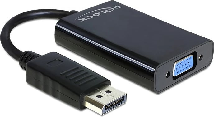 Adapter DisplayPort në VGA DeLOCK 65439, mashkull/femër, e zezë
