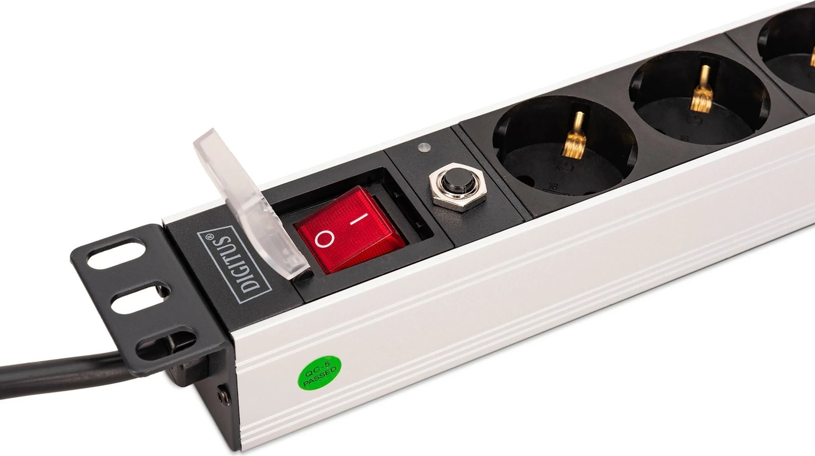 Prizë rack Digitus 8-porte 19 inch, 2m, alumini, e zezë