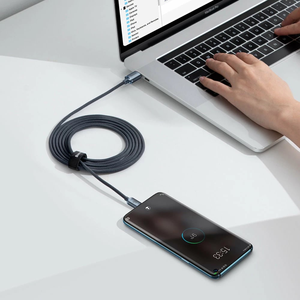 Kabllo USB-C në USB-C Baseus CAJY000701, 2m, 100W, e zezë
