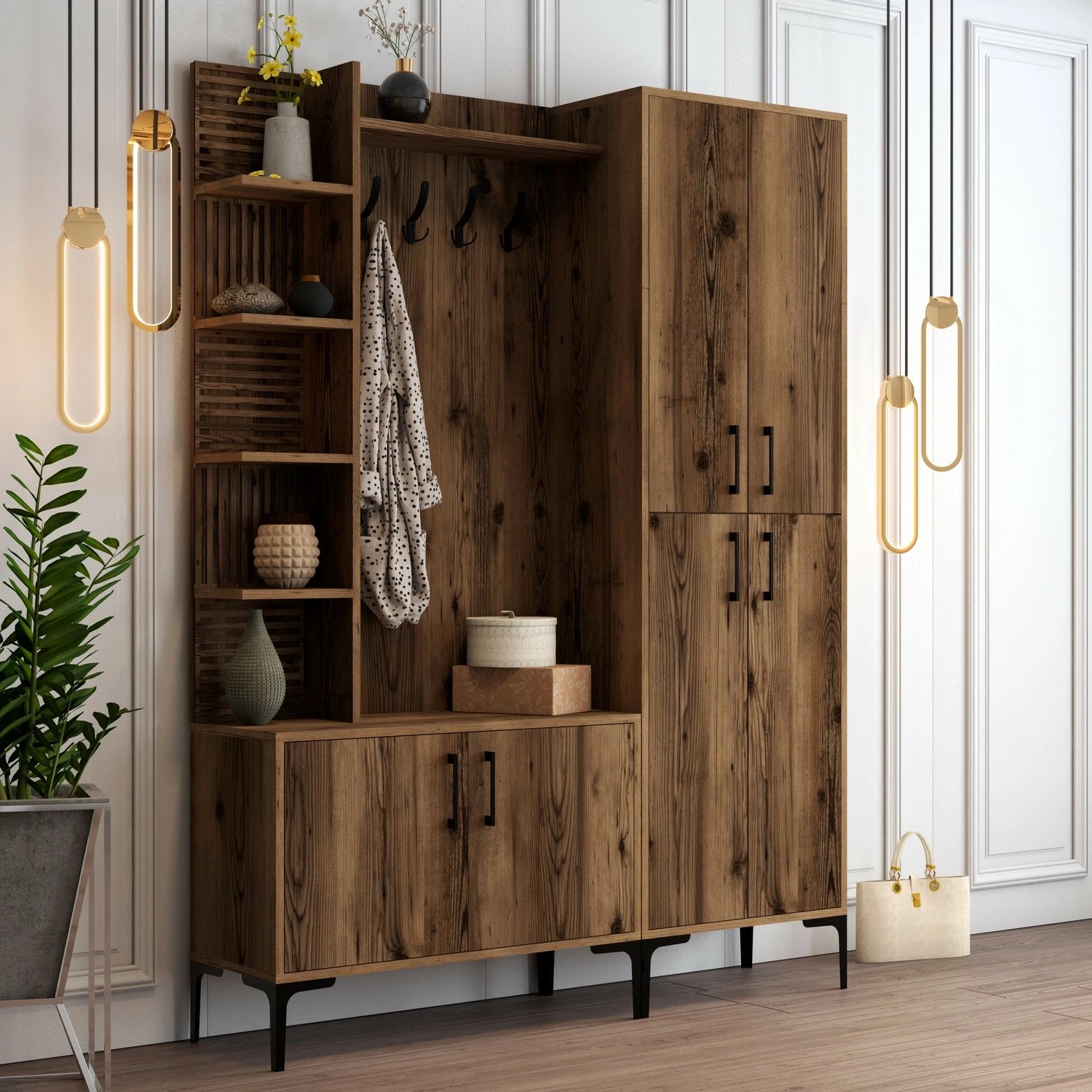 Stendë korridori Hanah Home, Viyana DA, ngjyrë arre