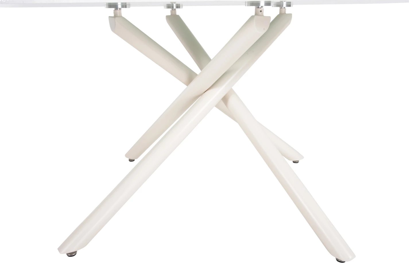 Tavolinë ngrënieje PRENTIS FH9770.01, sipërfaqe qeramike 12mm, mermer i bardhë, këmbë metalike të bardha, 180x90x76H cm