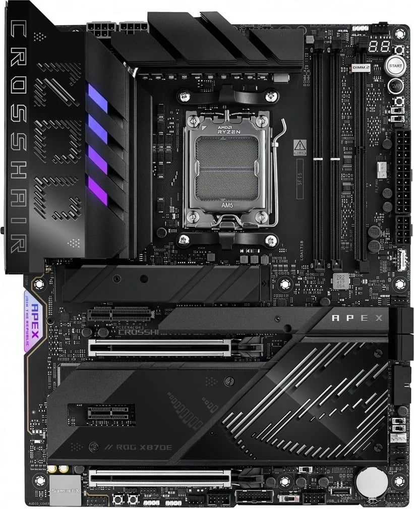 Pllakë amë ASUS ROG CROSSHAIR X870E APEX, Socket AM5, ATX, e zezë Pllakë amë ASUS ROG CROSSHAIR X870E APEX, Socket AM5, ATX, e zezë