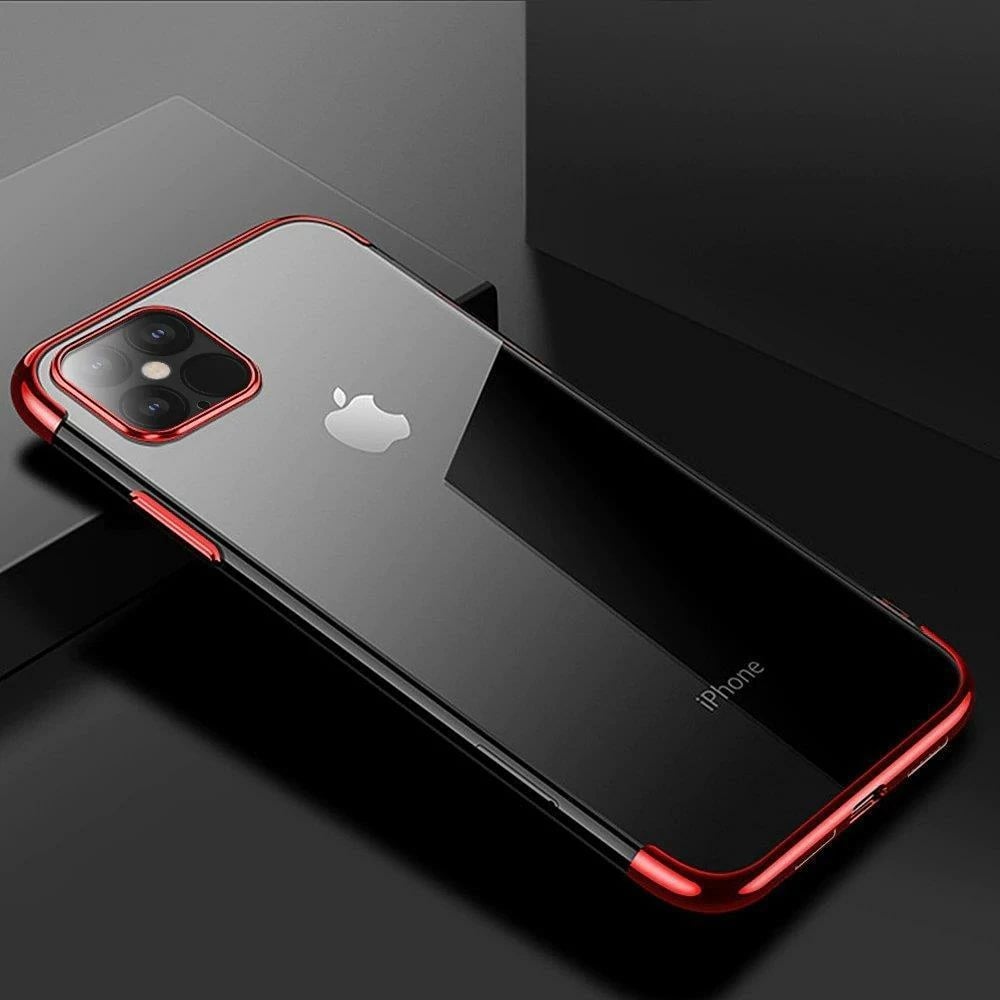 Mbështjellës Hurtel Clear Color 0.3mm për Xiaomi Redmi Note 11/11S, Transparent, Kornizë e kuqe