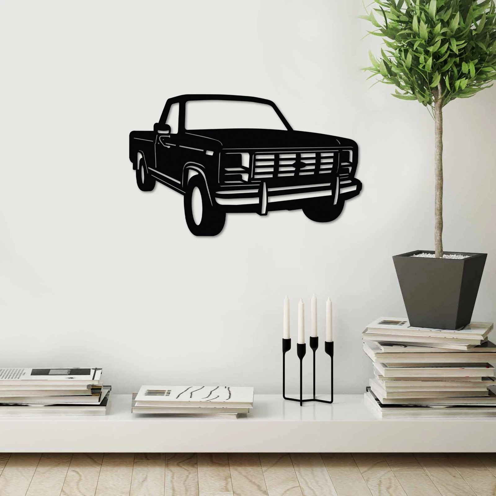 Aksesor dekorativ metalik për mur, Wallity, Ford F150 Pickup Truck 1980