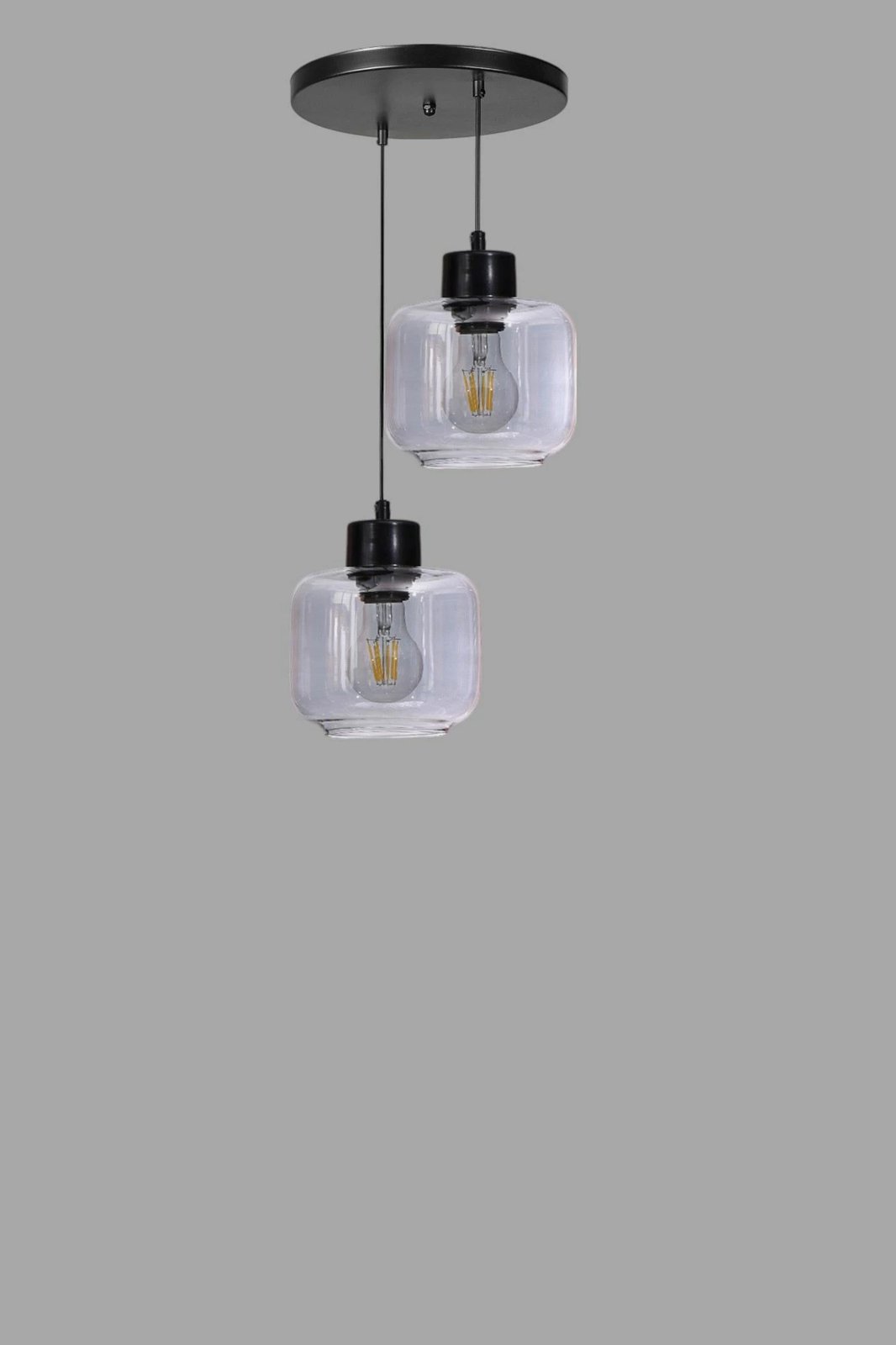 Llambë tavani Opviq, metal dhe xham, gri/zi, 9061-2 Llambë tavani Opviq, metal dhe xham, gri/zi, 9061-2