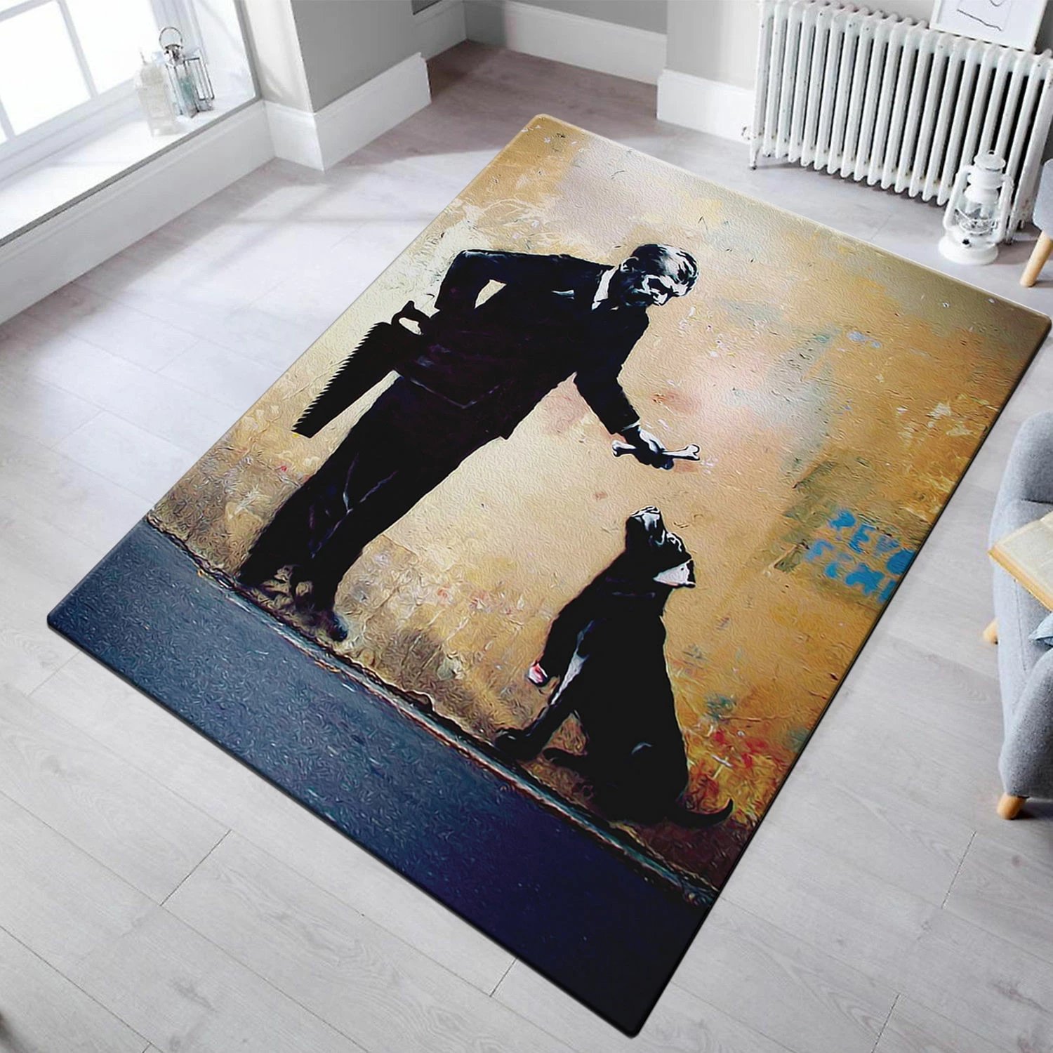 Qilim për korridor, dizajn artistik, shumëngjyrësh, 80x100cm