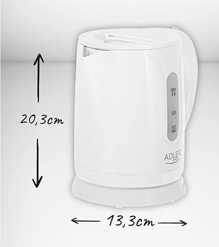 Çajnik elektrik Adler AD 1371 0.8 L 850 W plastik i bardhë