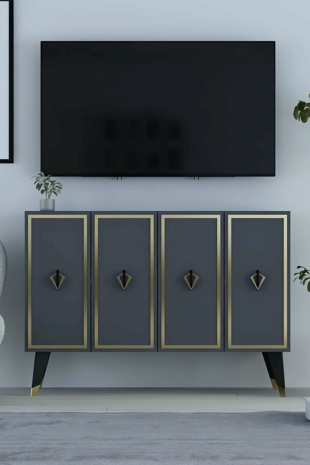 Konsol Skye Decor, anthracite, e zezë, ari, 8175KM-32