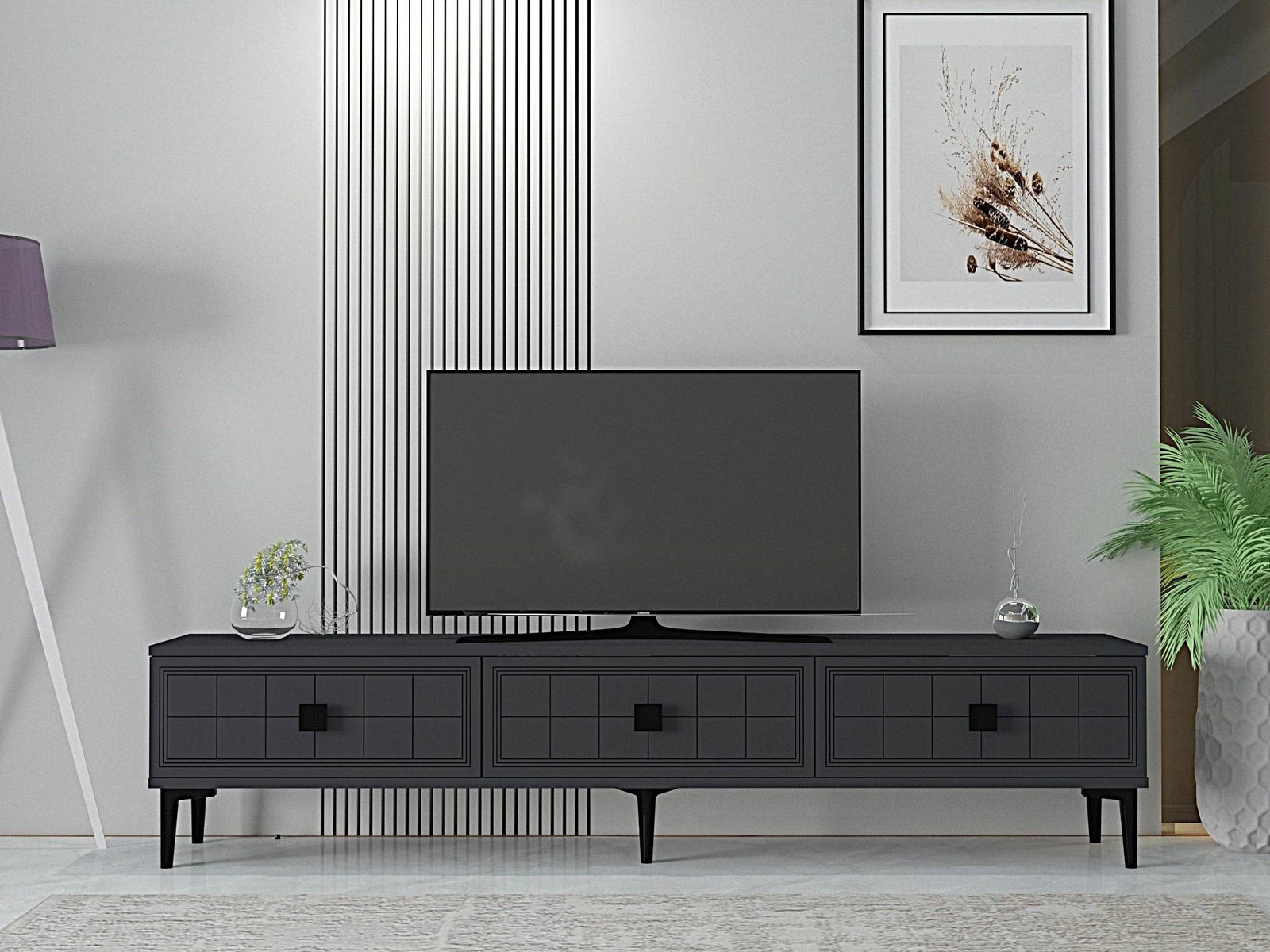 Komodë TV Skye Decor, ngjyrë antracit, 180 cm