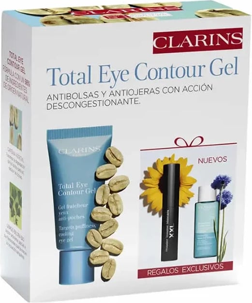 Xhel për konturin e syve Clarins Total Eye Contour Gel uniseks set 3 copë 20ml