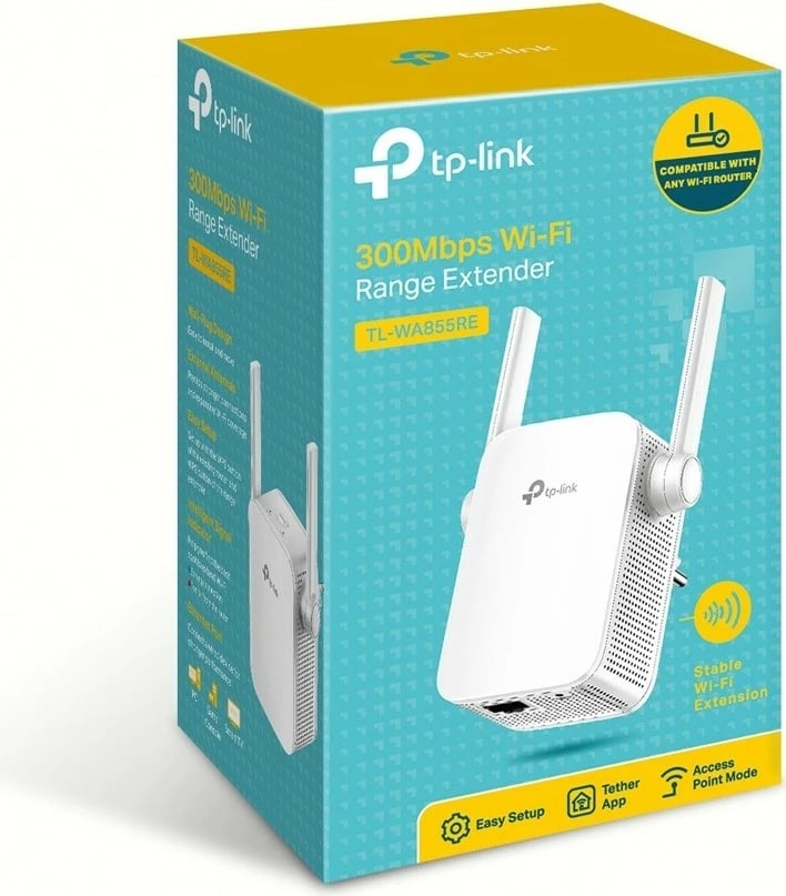 Përforcues WiFi TP-LINK TL-WA855RE, N300, i bardhë
