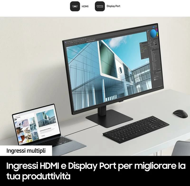 Monitor, Samsung, ViewFinity S70D LS27D700EAUXEN, 27 inç, zi