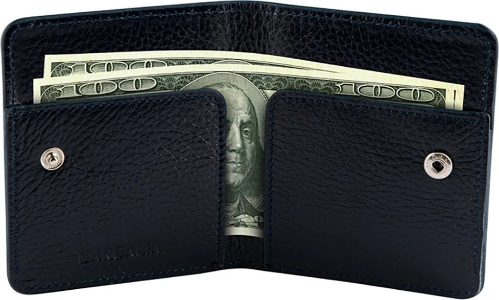 Portofol për burra, lëkurë origjinale, ngjyrë kaltër e errët, Zoozie Bags, Argenta