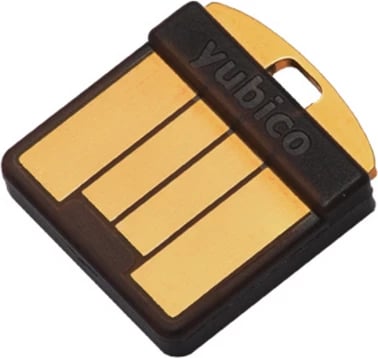 Çelës sigurie, Yubico, YubiKey 5 Nano, USB-A, madhësi S, Gold on Black