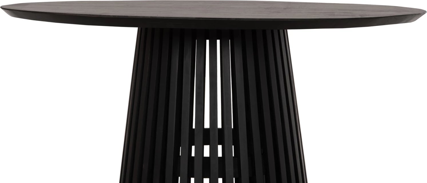 Tavolinë e rrumbullakët për ngrënie, dru Mindi, e zezë, FRANTZ FH9388.02, 118x79cm