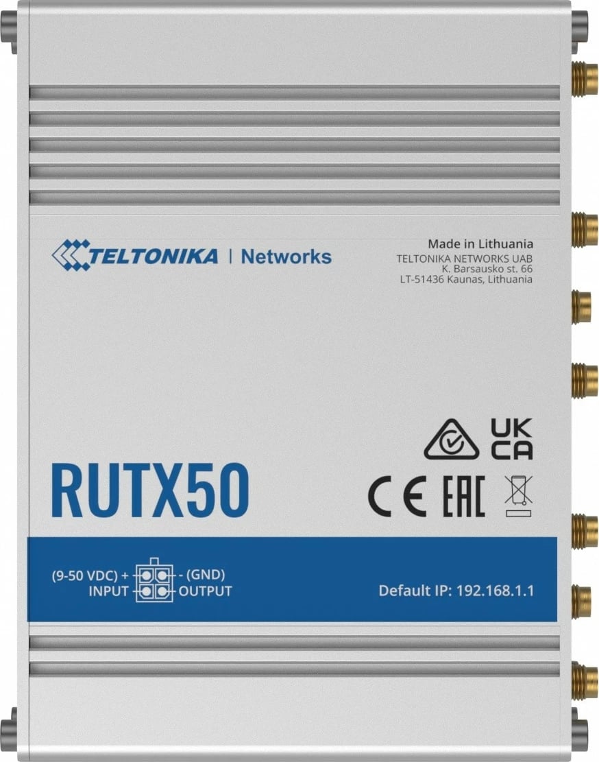 Router TELTONIKA RUTX50, 5G, Dual SIM, 4xLAN, WiFi, USB2.0, Alumini
