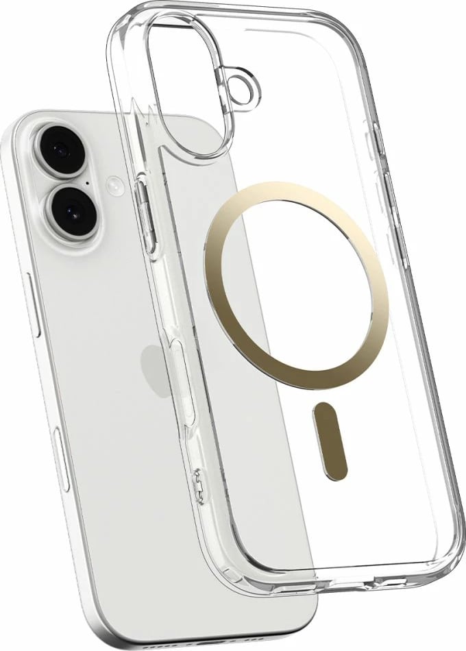 Mbështjellës, Spigen, Ultra Hybrid MagSafe, për iPhone 17, TPU+PC, me MagSafe, Transparent Gold