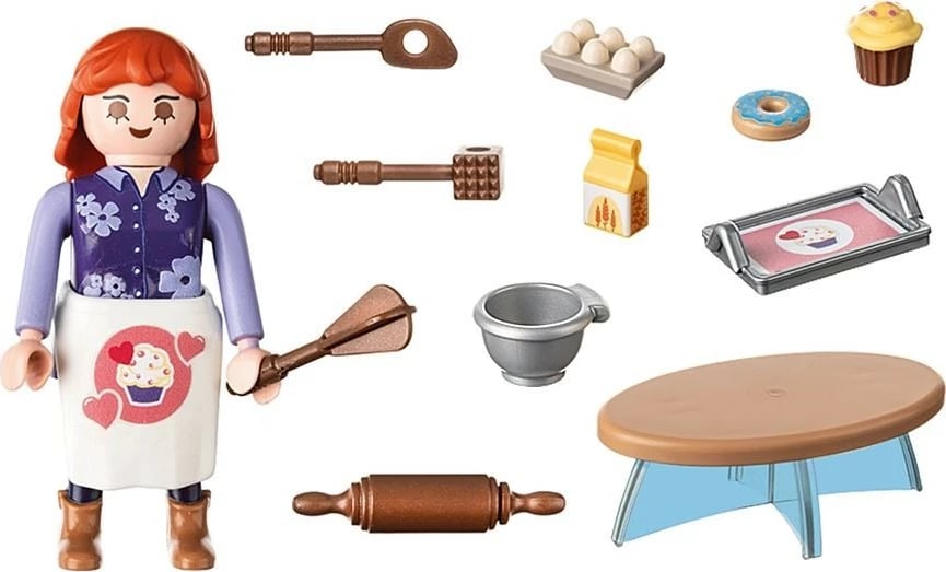Figurinë Playmobil Special Plus Mrs. Pastry Chef 71479, set me 18 pjesë