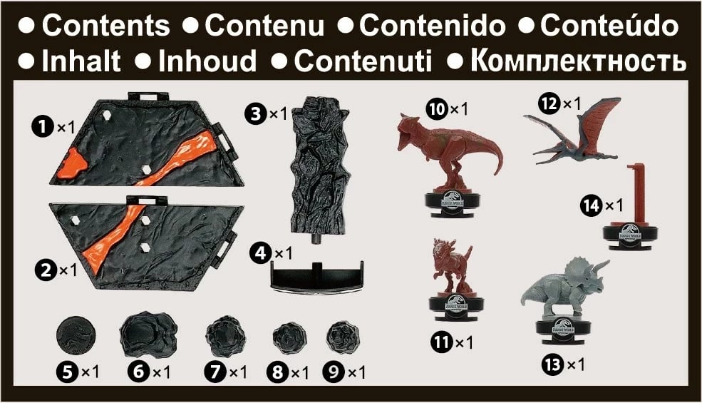 Lojë tavoline EPOCH Jurassic World Volcano Quake Balancing Game, për fëmijë, shumëngjyrëshe