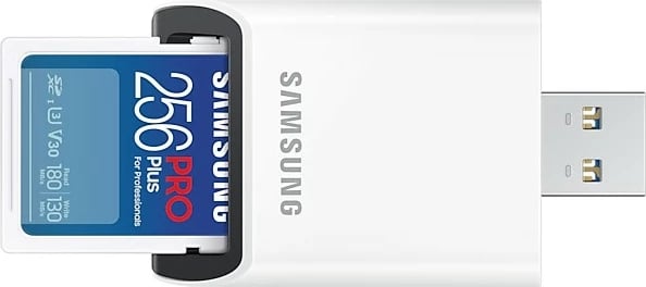 Kartelë memorie Samsung PRO Plus 256GB SDXC UHS-I, e bardhë