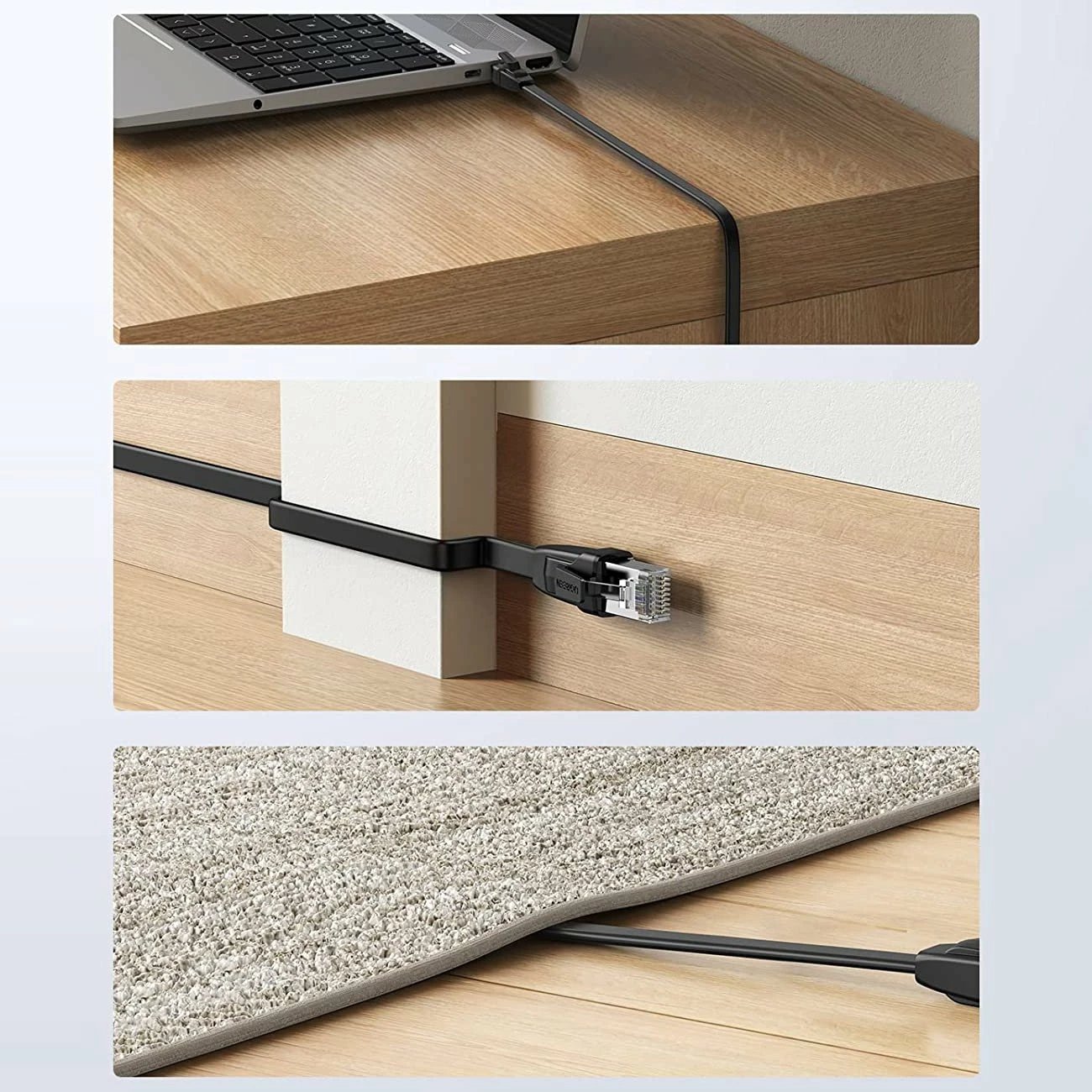 Kabllo rrjeti Ugreen NW102 50179, Cat 6, 12m, e zezë