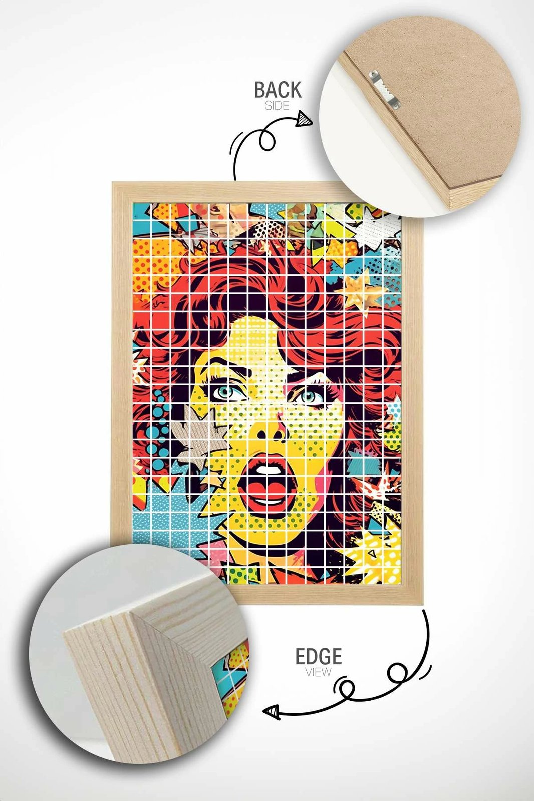 Pikturë dekorative me kornizë, Wallity, Popkare20, shumëngjyrëshe, 33x48cm