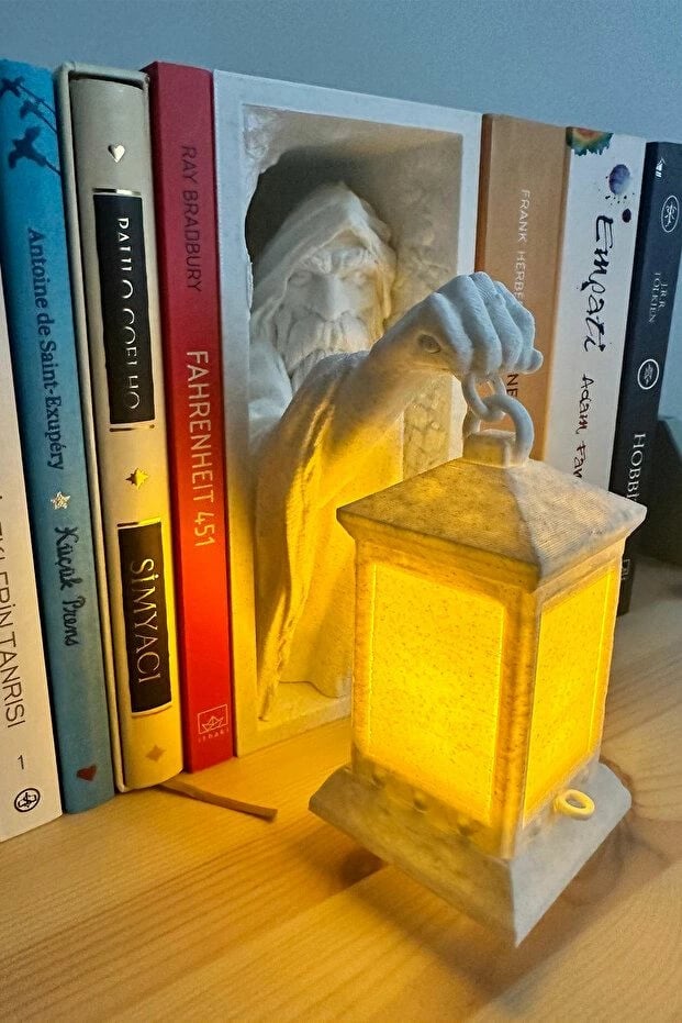 Mbajtës librash plastik, i bardhë, me dritë, Evila Originals, My Sterious