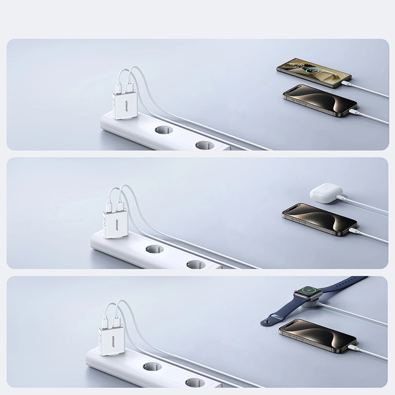 Karikues muri Joyroom JR-TCF14, 20W, 2 porta USB-A/USB-C, i bardhë