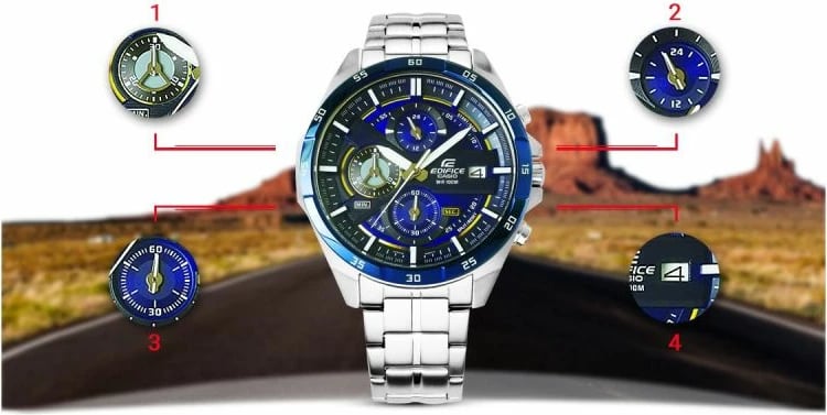 Orë dore për meshkuj Casio, silver-blue