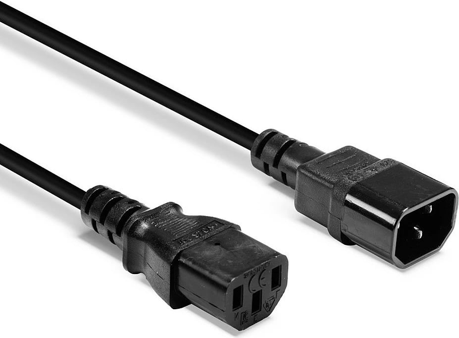 Kabllo rryme LINDY IEC C14 në IEC C13 1m, e zezë