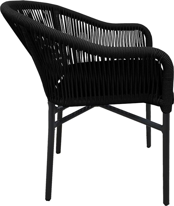 Karrige alumini Legana e grumbullueshme, kornizë antracit-rattan, 56x66x82cm