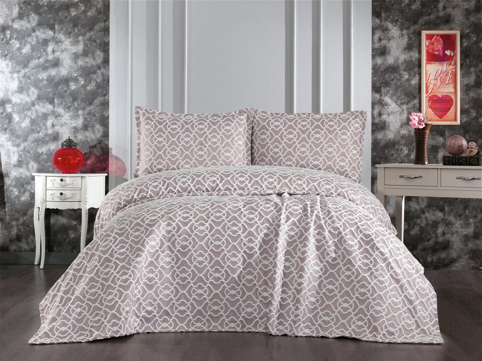 Set mbulesë dysheku dopio Merlin, ngjyrë kapuçino