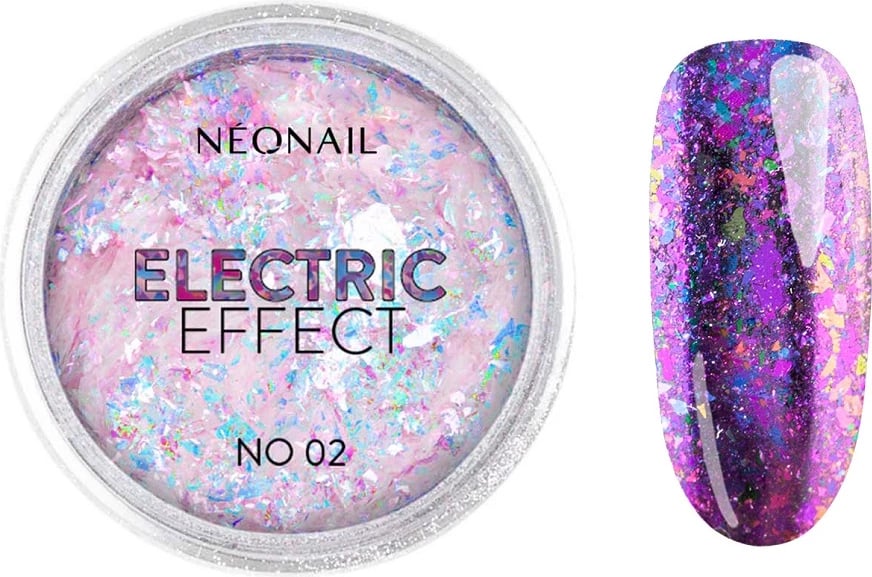 Pluhur për thonj NeoNail Electric Effect 02 për femra, 0.3g