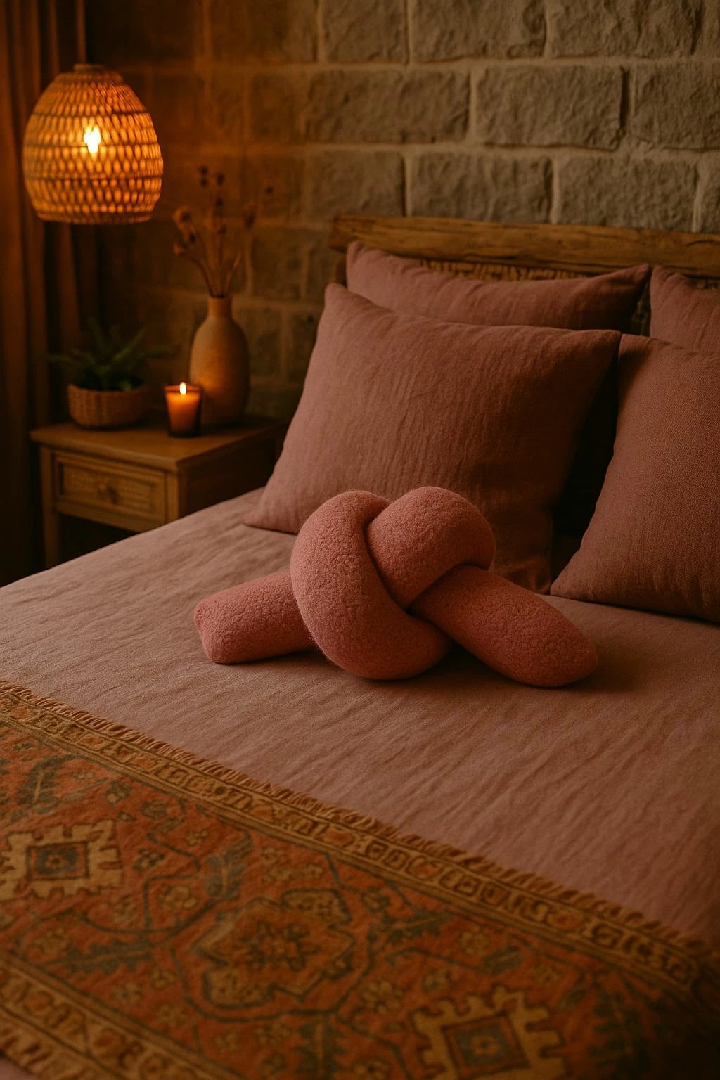 Jastëk dekorativ nyje, rozë, Evila Originals