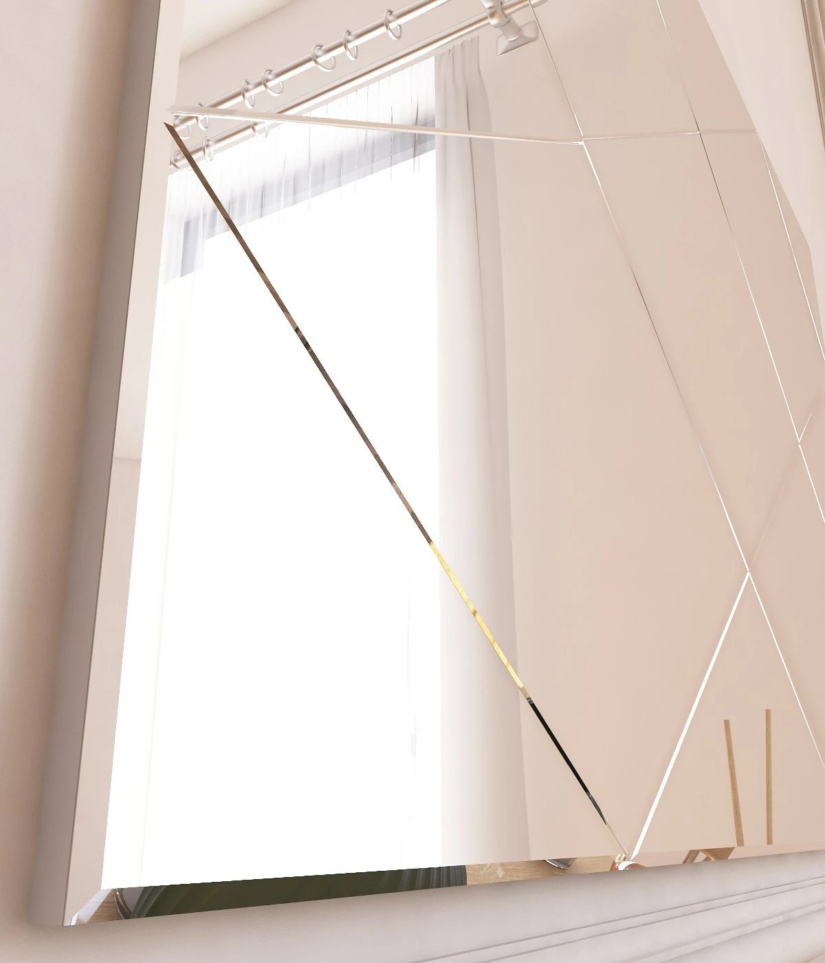 Pasqyrë dekorative Skye, model Vocal, e bardhë