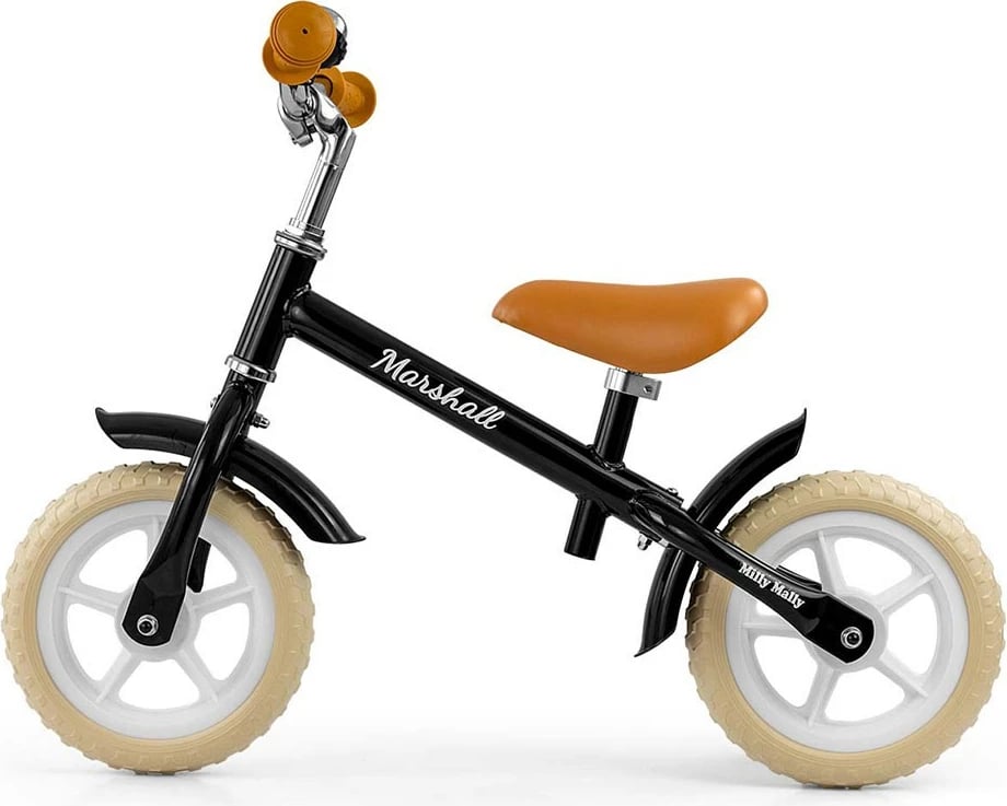 bicikletë pa pedale, Milly Mally, Marshall, rrota 10", kornizë çeliku, timon/sedilje të rregullueshme, e zezë