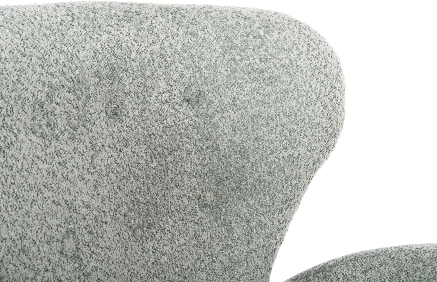 Fotelje KRYLY FH9593.05, ngjyrë jeshile bizele, pëlhurë boucle, këmbë druri të zeza, 83x87x89H cm