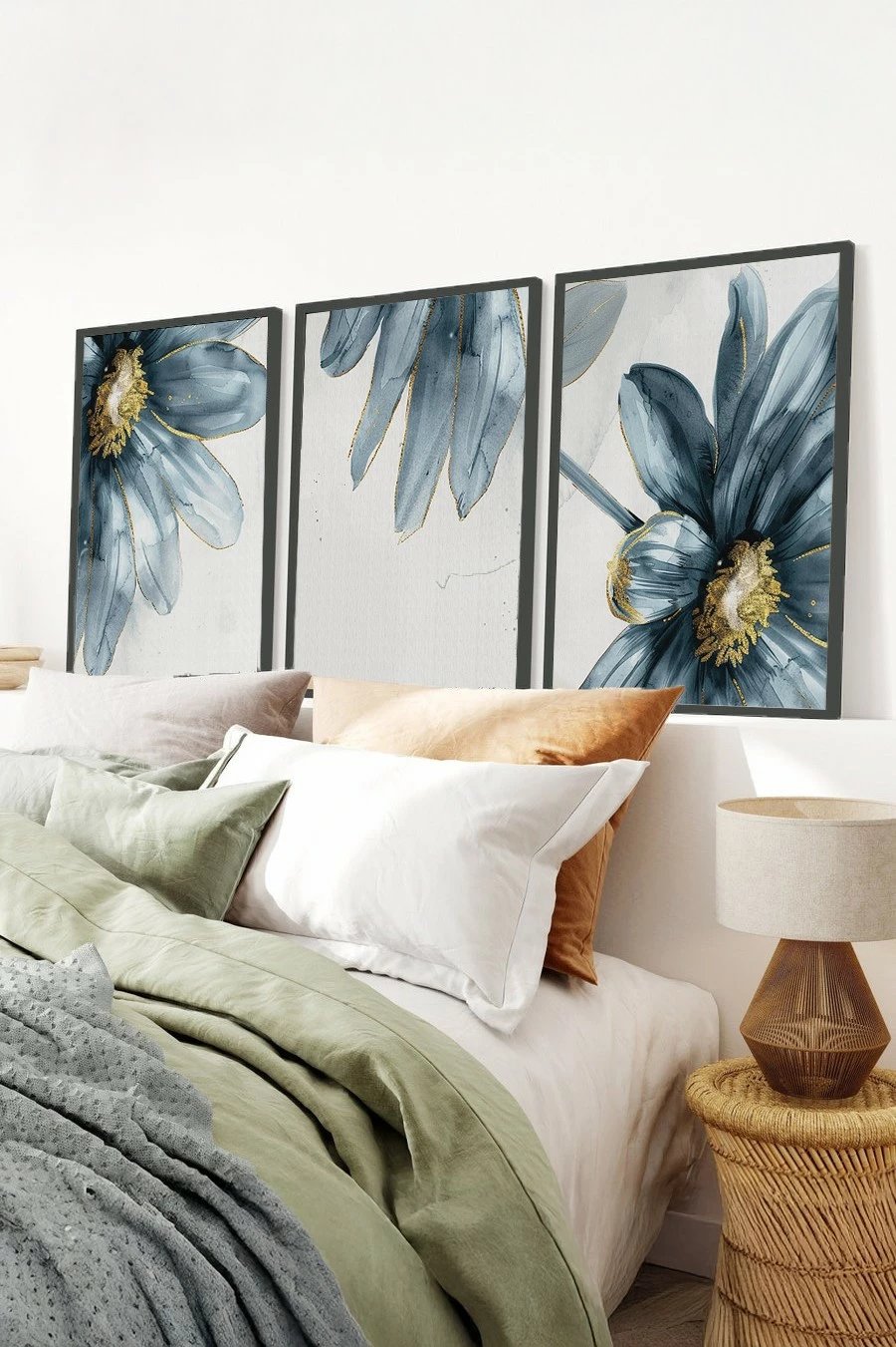 Pikturë dekorative me kornizë, 3 pjesë, MDF, shumëngjyrëshe, Wallity, Huhu473S, 30x40cm