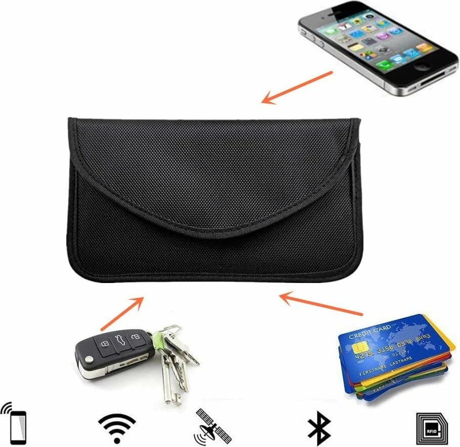 Mbështjellës anti-vjedhje Hurtel Faraday Box, 20x11cm, i zi