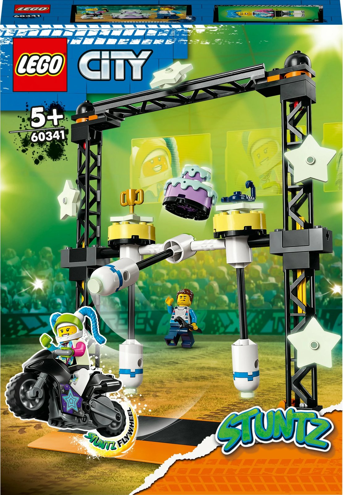 Set ndërtimi LEGO City The Knockdown Stunt Challenge, 117 pjesë, plastikë, shumëngjyrësh