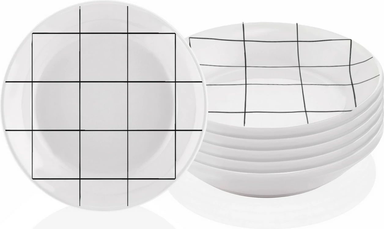 Set pjatash (6 copë), Hermia, DLY005, e bardhë, 20x20cm