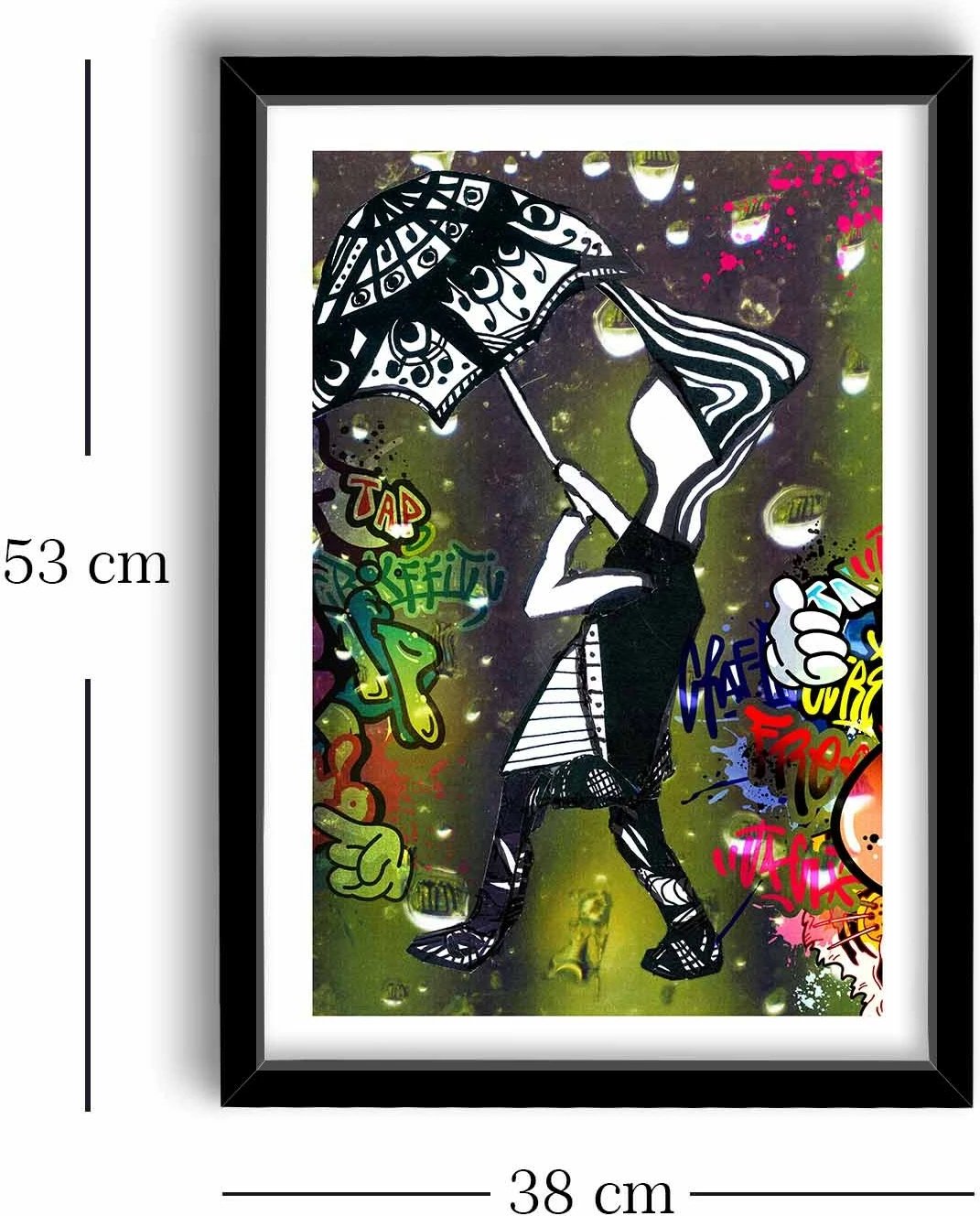 Pikturë dekorative me kornizë MDF, shumëngjyrëshe, 3550POP-001, 38x53cm