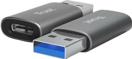 Adapter Trust CALYX USB-A në USB-C, 2 copa, gri