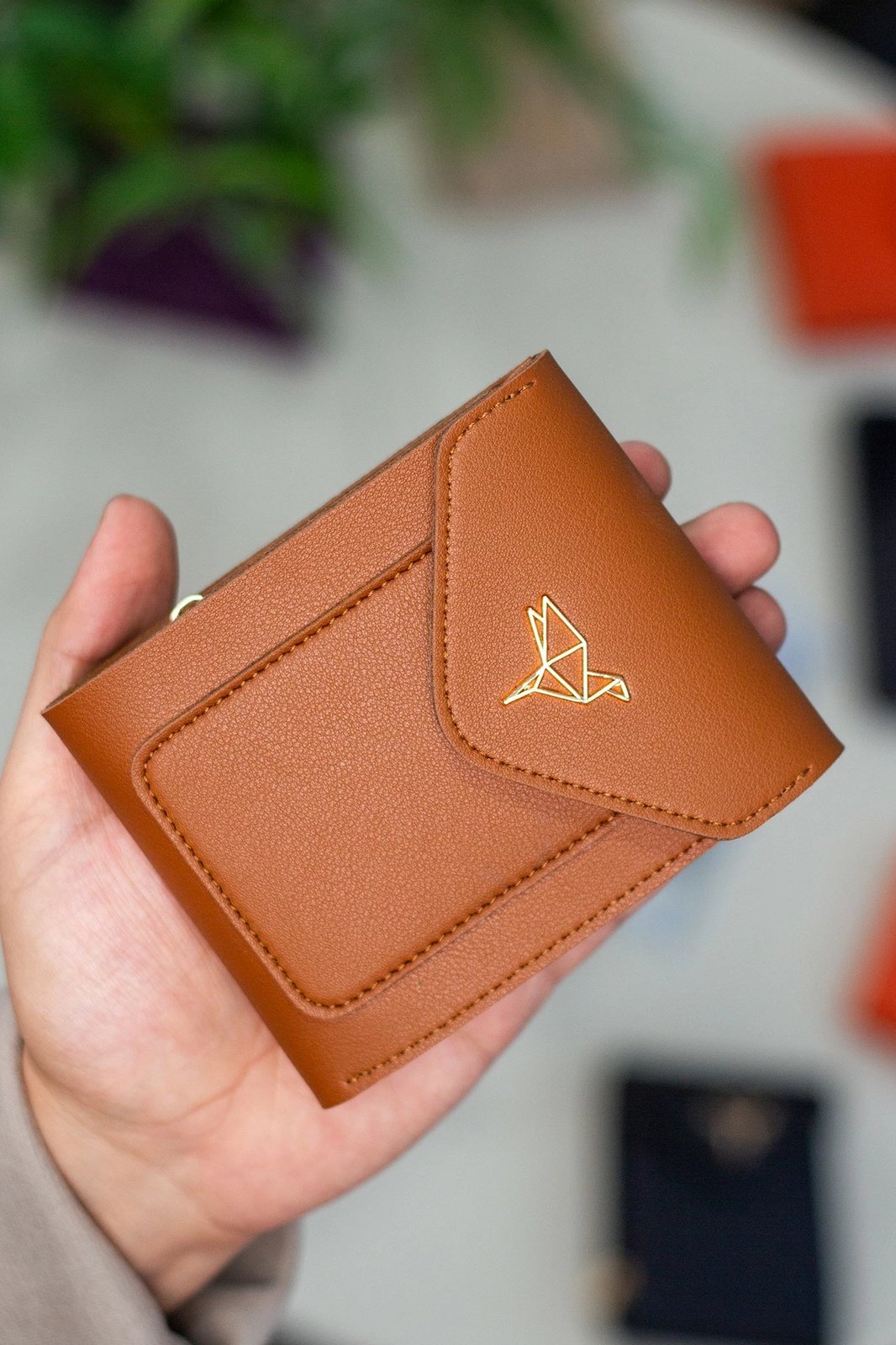 Portofol për gra Zoozie Bags, Peru, ngjyrë kafe e hapur