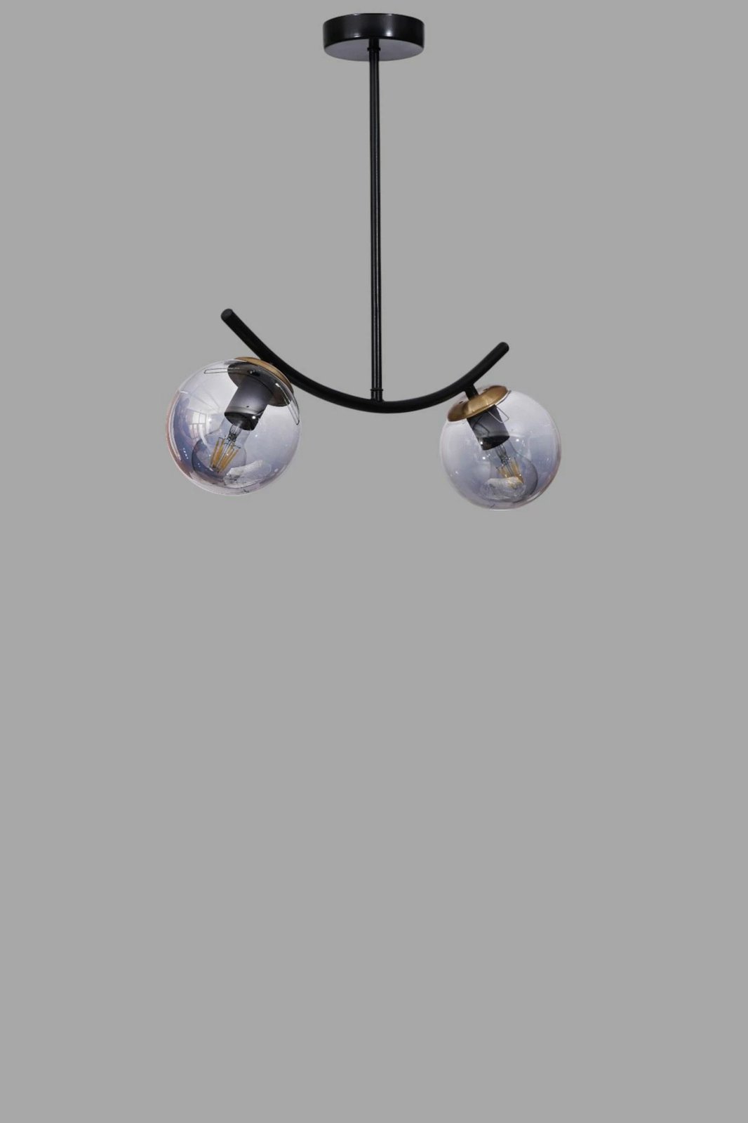 Llambë tavani Opviq, 9010-7, metal dhe xham, gri e zezë Llambë tavani Opviq, 9010-7, metal dhe xham, gri e zezë