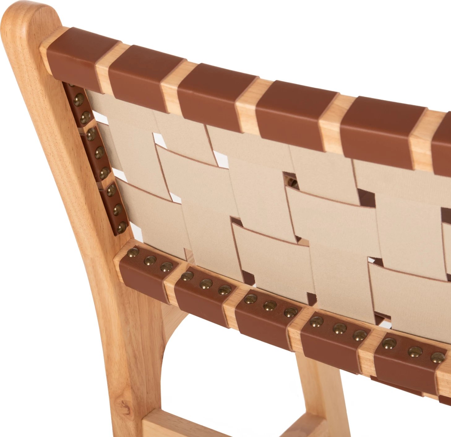 Karrige për bar FELIPE, lartësi mesatare, FH9329.01, dru TOON, ngjyrë natyrale, PU kafe, 45x47x94H cm